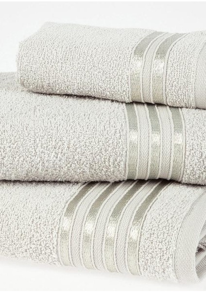 Yeni Sezon Maynor Bordürü Floşlu Banyo Havlusu - Açık Gri fırsatları