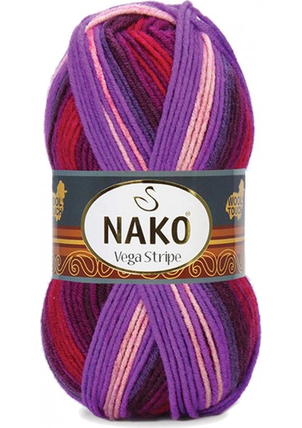 5 Adet Vega Stripe Premium Akrilik El Örgü Ipi Yünü No: 82412 modelleri