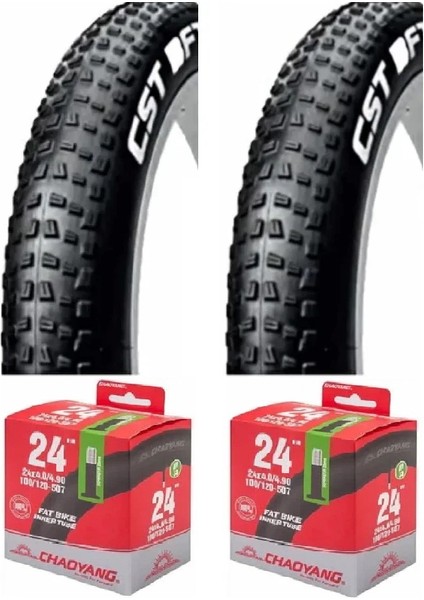 24X4.00 C1752 Kum Tipi Bisiklet Dış Lastiği x 2 Adet + Chaoyang Iç Lastik Seti