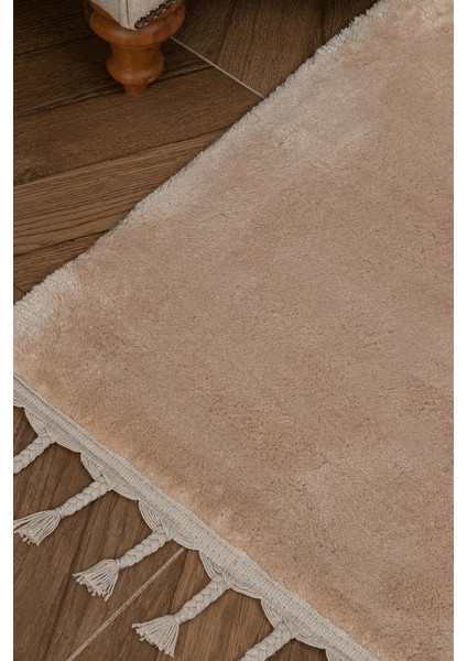 Yeni Sezon Carol Saçaklı Halı - Vizon - 80X300 cm - Vizon fiyatları