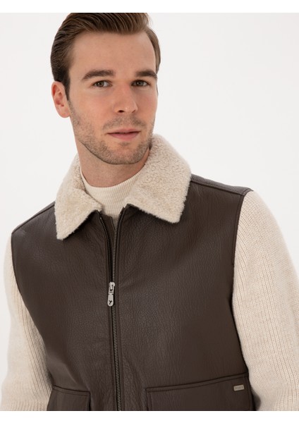 Erkek Kahverengi Deri Mont 50308736-VR029