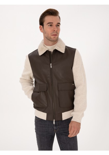 Erkek Kahverengi Deri Mont 50308736-VR029