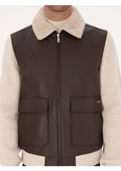 Erkek Kahverengi Deri Mont 50308736-VR029