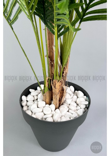 Yapay Areka Ağacı Büyük Boy Palmiye Ağacı 4 Bambu Gövdeli 220CM Antrasit Renk Yalı Saksıda modelleri