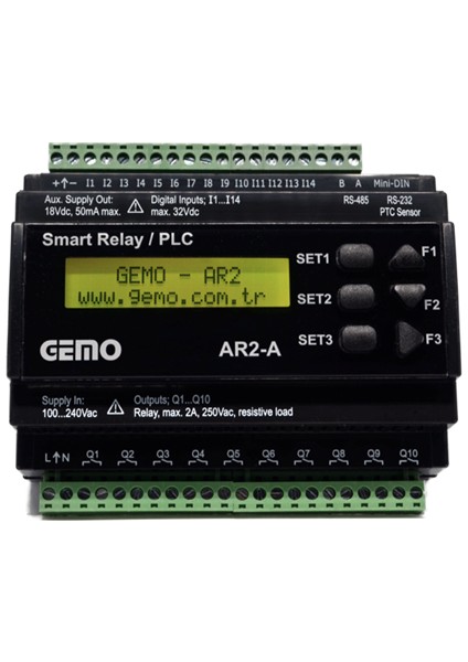 AR2-A-24VDC-14D-RTC Akıllı Röle / Plc