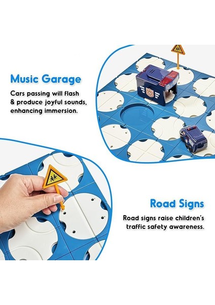 52 Parça Stem Eğitici Beceri Geliştirici Mantıksal Kendin Yap Yol Inşa Oyunu Puzzle Oyuncak Polis fırsatları