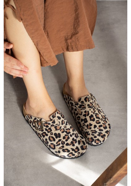 Oslo Hakiki Deri Mantar Taban Ortopedik Unisex Terlik fırsatları