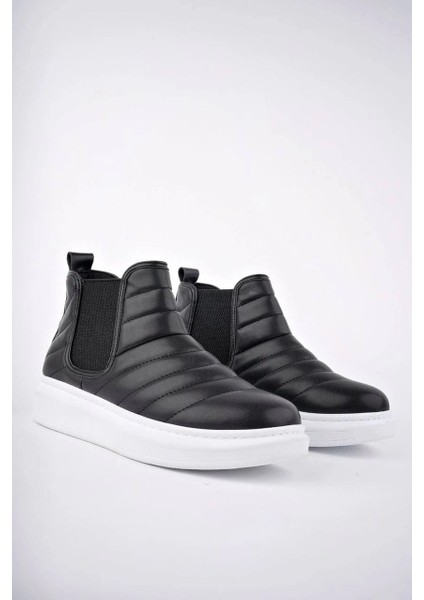 SLW205 Boston Bağcıksız Cilt Erkek Spor Bot Bt - Siyah fiyatları