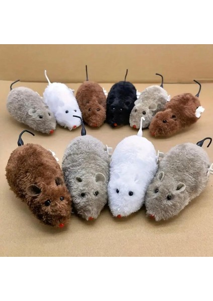 Kurmalı Kedi Eğitim Oyuncağı Tüylü Peluş Fare Yakalama Sevimli Eğlenceli Oyuncak modelleri
