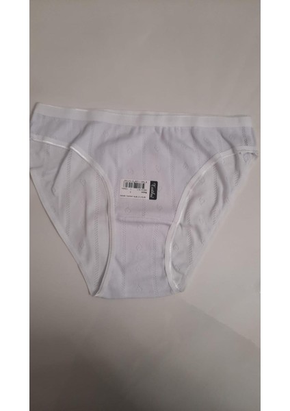 Jakarlı Bikini-Külot -12 Adet- Beyaz modelleri