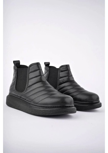 SLW205 Boston Bağcıksız Cilt Erkek Spor Bot St - Siyah fiyatları