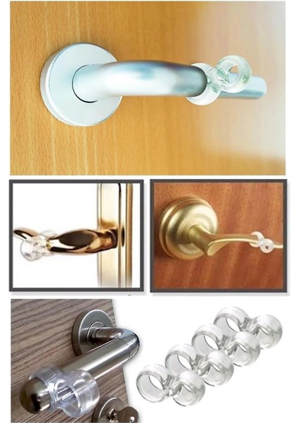 Şeffaf Kapı Kolu Stoperi Kapı Kolu Tamponu 4 Adet Kapı Güvenliği