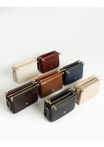 ,üç Bölmeli,fermuar Detaylı ,bayançapraz Çantası modelleri