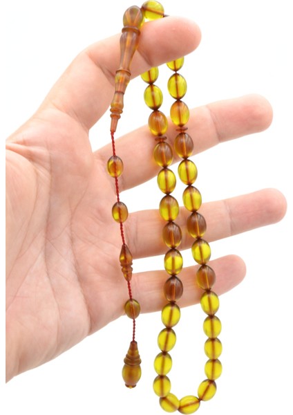 Ahmet Mstef Yapımı Beyzi Açık Yeşil Ateş Kehribar Tesbih modelleri