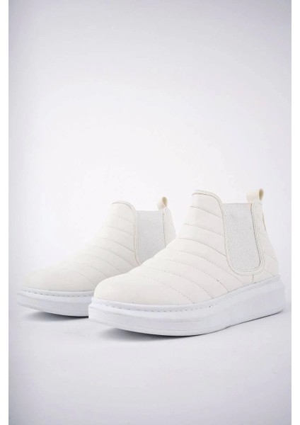 SLW205 Boston Bağcıksız Cilt Erkek Spor Bot Bt - Beyaz modelleri