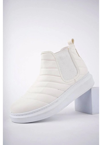 SLW205 Boston Bağcıksız Cilt Erkek Spor Bot Bt - Beyaz indirimleri