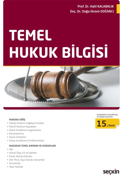 Temel Hukuk Bilgisi 15. Baskı