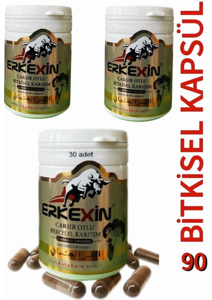 Erkexn Bitkisel Ekstrat Çakşır Otlu 90 Kapsül (30 x 3) Plastik Kutu