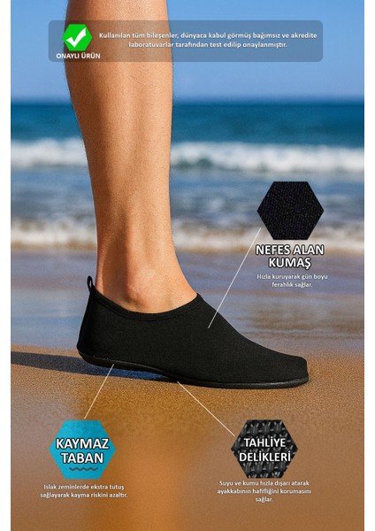 Kaymaz Tabanlı Esnek Hafif Dayanıklı Siyah Erkek Havuz Plaj Deniz Ayakkabısı fiyatları