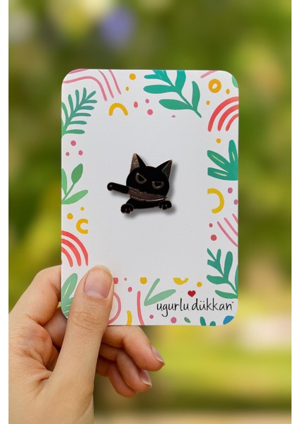 Bıçaklı Kara Kedi Rozeti