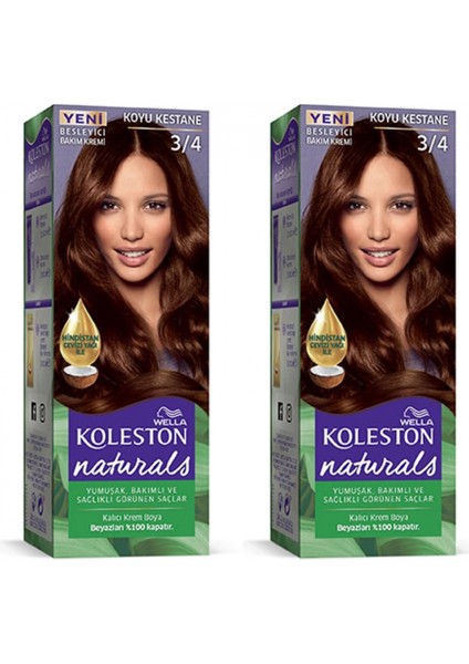Naturals Saç Boyası Koyu Kestane 3/4 2x Paket