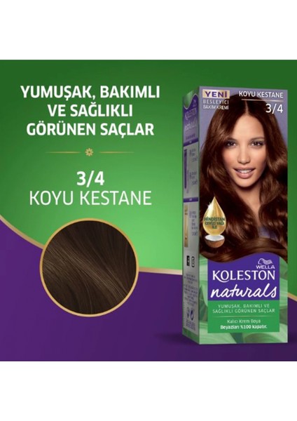 Naturals Saç Boyası Koyu Kestane 3/4 2x Paket indirimleri