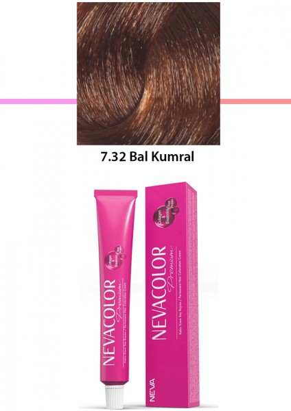 Premium 7.32 Bal Kumral - Kalıcı Krem Saç Boyası 50 G Tüp