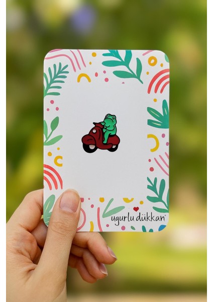 Motosikletli Kurbağa Rozeti