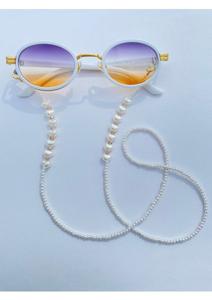 Plastik Yamuk Inci Boncuk Kadin Gozluk Ipi