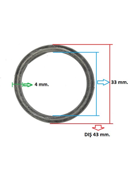 Kauccuk Orıng Conta Dış:43 Mm.iç:33 Mm.kalınlık:4 Mm.
