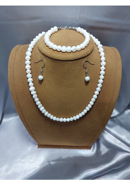Doğal Inci Set, Kolye Bileklik Küpeden Oluşan Gerçek Inci Takım fiyatları