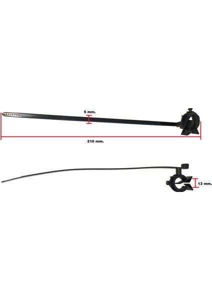 Klıps Hortum-Kablo Tutuculu Plastık Kelepce BOY:210 Mm.tutucu Acı:13 Mm.kelepce Kalınlık:5 Mm.