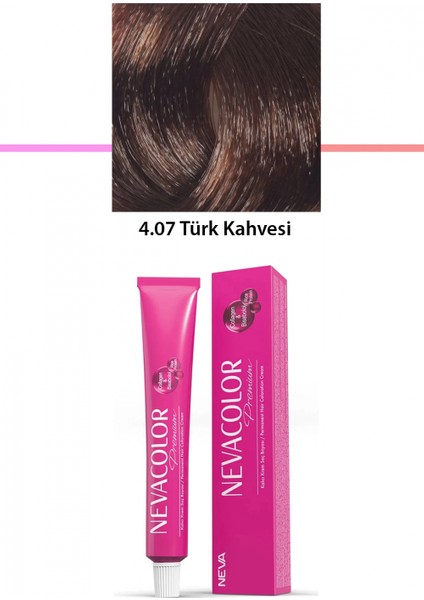 Premium 4.07 Türk Kahvesi - Kalıcı Krem Saç Boyası 50 G Tüp