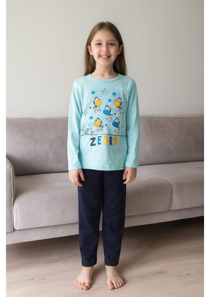 Çocuk Pijama Takımı %100 Pamuk Zebra Desenli fiyatları