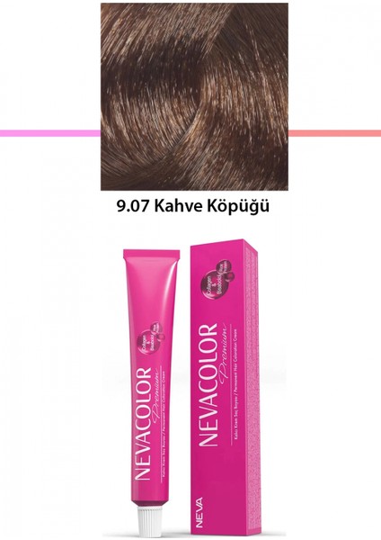 Premium 9.07 Kahve Köpüğü - Kalıcı Krem Saç Boyası 50 G Tüp