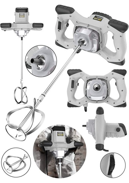 Alman MX-3000 Bakir Sargi 6 Kademe Devirli Ayarlı Elektirikli Alçı Boya ve Harç Karıştırıcı Mikser