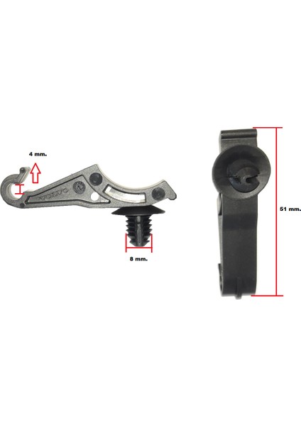 Klıps Volvo Agraf Boy:51 Mm.tutucu Kalınlık:8 Mm.boru Tutucu:4 Mm.