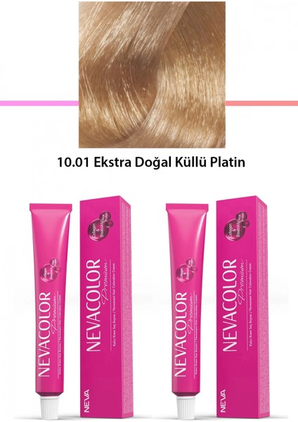 2 Li Set Premium 10.01 Ekstra Doğal Küllü Platin - Kalıcı Krem Saç Boyası 2 x 50 G Tüp