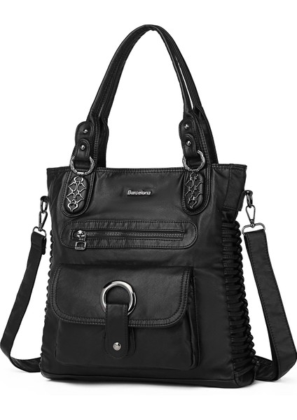 Barcelona Günlük Büyük ve Çok Cepli Kadın Omuz Çantası Uzun Askılı 1822 Siyah fiyatları