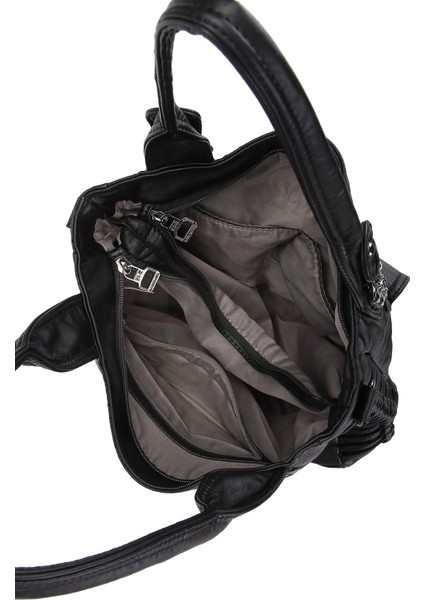 Barcelona Günlük Büyük ve Çok Cepli Kadın Omuz Çantası Uzun Askılı 1822 Siyah indirimleri