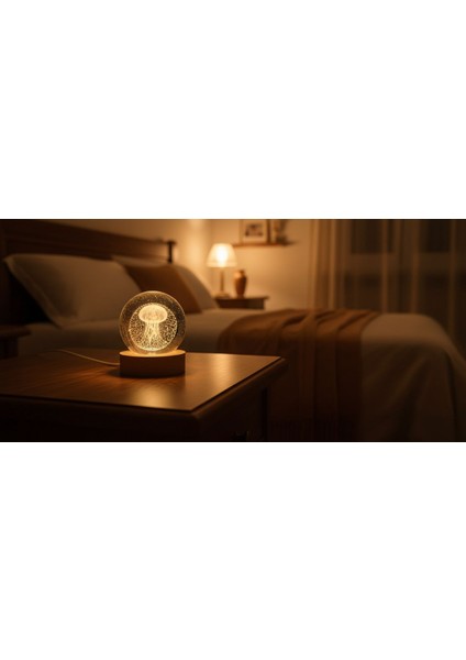 3D LED Deniz Anası Kristal Küre – Sarı Işıklı, Dekoratif ve Hediyelik Ürün fırsatları