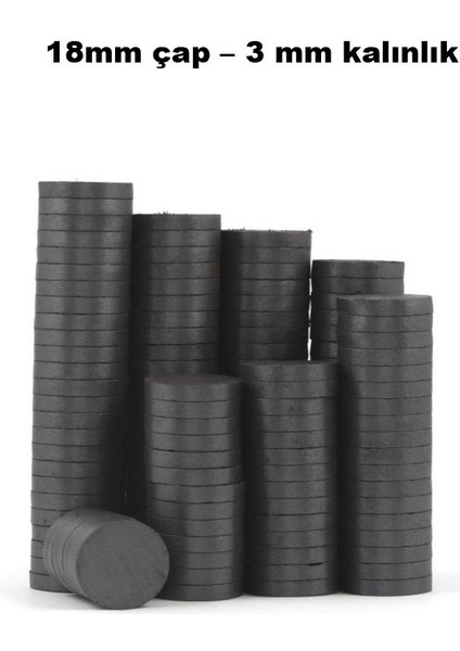 50 Adet 18X3 mm Yuvarlak Mıknatıs, Çok Amaçlı, Süsleme Mıknatısı, Ferrit Magnet -Kokulu Taş-Nişan Mıknatısı fiyatları