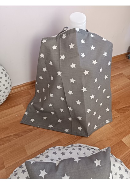 Gri Beyaz Yıldız Oval Yataklı 7 Parça Babynest Seti fırsatları