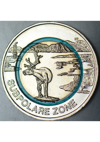 Almanya 5 Euro 2020 F Hatıra-Subpolar Zone-Ren Geyiği. Şeffaf Mavi Halkalı. Çil. modelleri