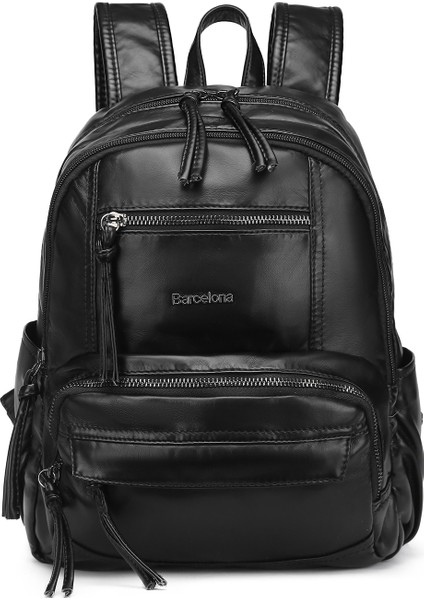 Barcelona Günlük Çok Cepli Orta Boy Kadın Sırt Çantası 1871 Siyah fiyatları