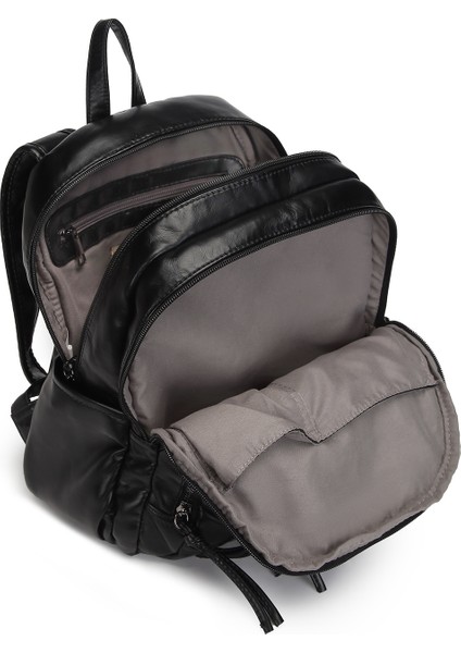 Barcelona Günlük Çok Cepli Orta Boy Kadın Sırt Çantası 1871 Siyah indirimleri