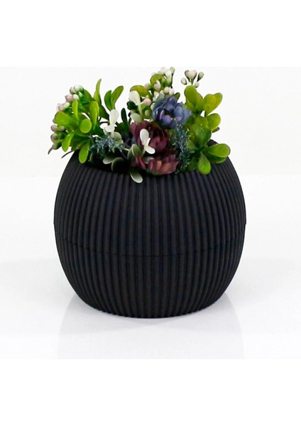 Mercan Saksı 2 Numara 0,35 Litre Su Hazneli Dekoratif Kaktüs Sukulent Saksı 11,8x9,2 cm