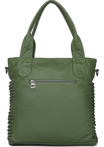 Barcelona Günlük Büyük ve Çok Cepli Kadın Omuz Çantası Uzun Askılı 1822 Koyu Yeşil modelleri