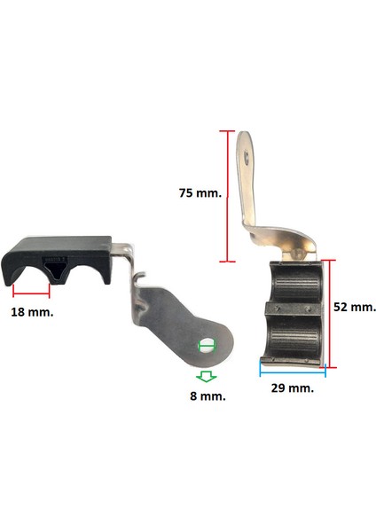 Klıps Sabit 2li Hortum Kablo Agrafı Kanal