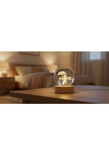 3D LED Şemsiyeli Çocuk Kristal Küre – Sarı Işıklı, Dekoratif ve Hediyelik Ürün fiyatları